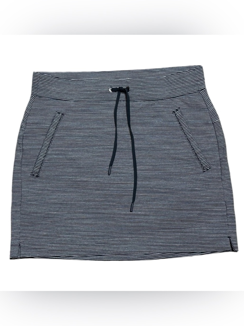 Athleta Metro Modern Striped Skort black White Size XS zipper pockets